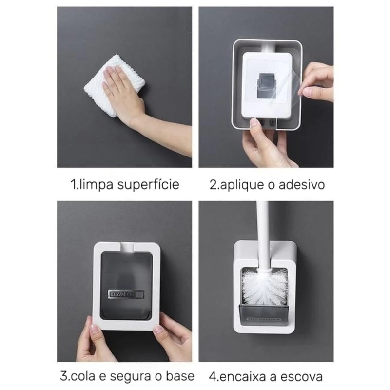 Escova Sanitária com Suporte de Parede