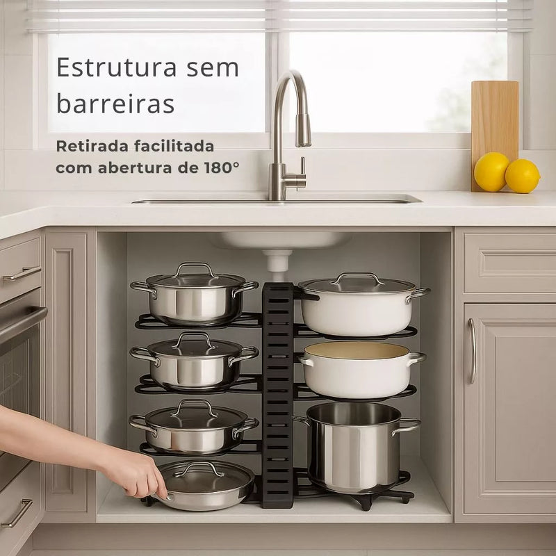 Organizador de Panelas Multiuso Ajustável