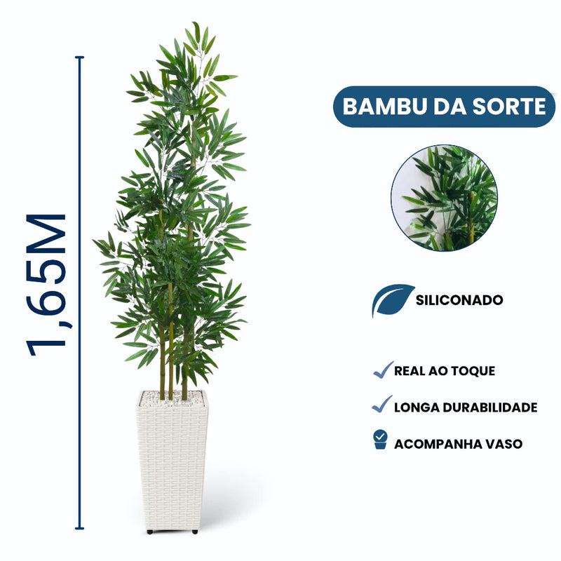 Bambu Artificial da Sorte com Vaso Decorativo – 1,70m