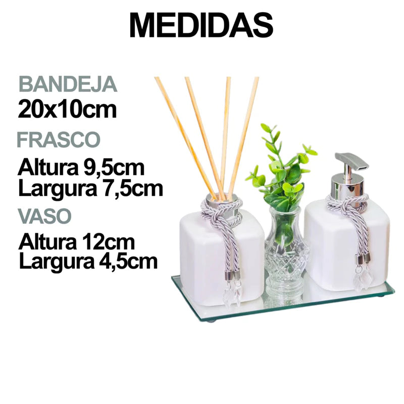Kit Aromatizador Luxo com Saboneteira