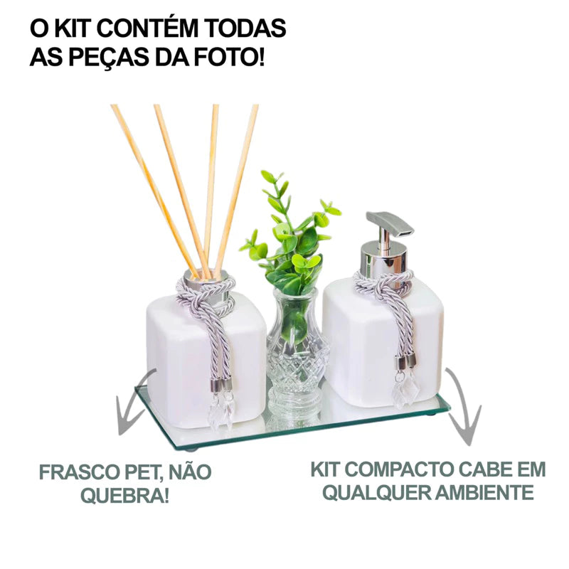 Kit Aromatizador Luxo com Saboneteira